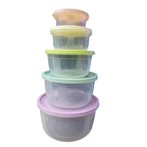 5-Layer Multicolor Food Containers Round Shape