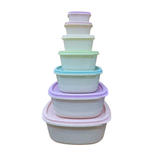 7-Layer Food Containers - Square / Rectangle Shape