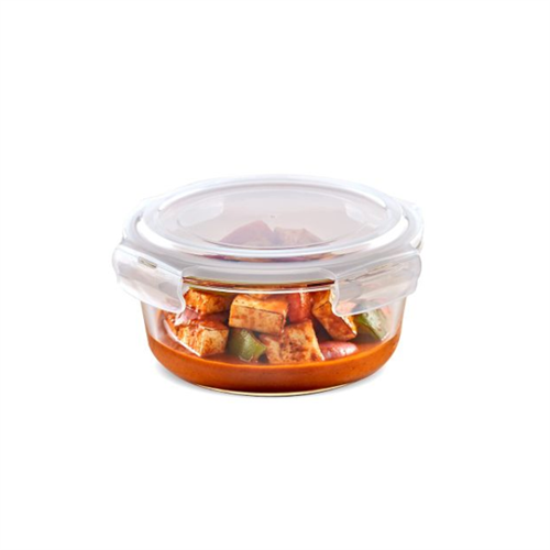 Borosil Klip n Store Round Glass Container - 400ml