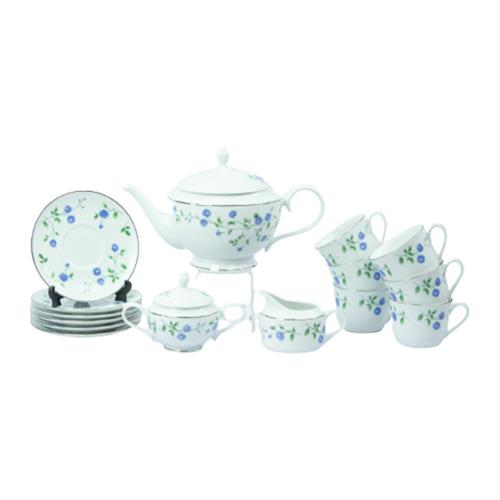 Dankotuwa Porcelain Blue Rose Tea Set - 17 Pcs