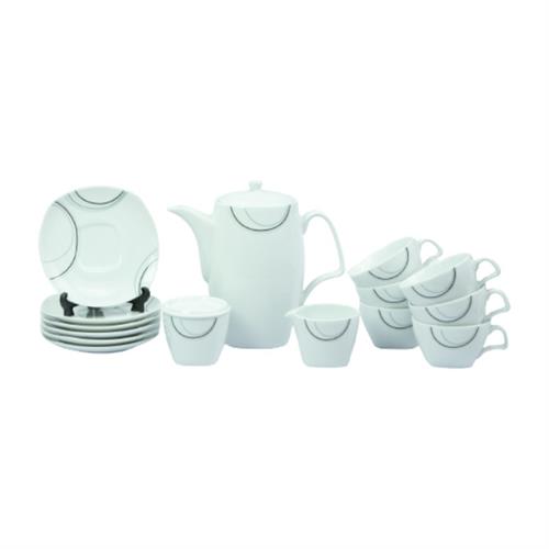 Dankotuwa Porcelain Style Tea Set - 17 Pcs (Square Shape)