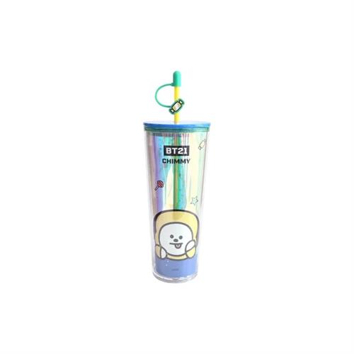 MINISO BT21 Plastic Tumbler with Straw 800ml - Chimmy