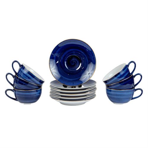Royal Fernwood Spiral Galaxy Blue Tea Set - 12 Pcs