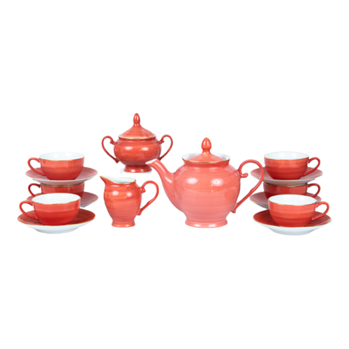 Royal Fernwood Spiral Galaxy Pink Tea Set - 17 Pcs