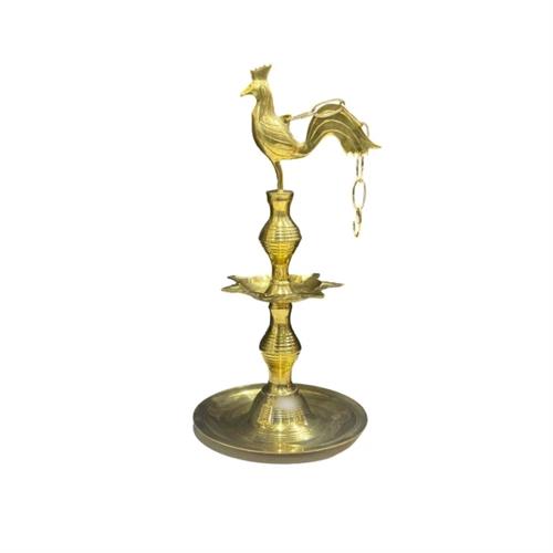 Traditional 12 inch Brass Hanging Oil Lamp - Box Type