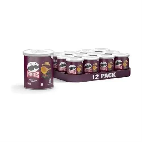 Pringles BBQ Flavour Potato Crisps - 40g (Box of 12)