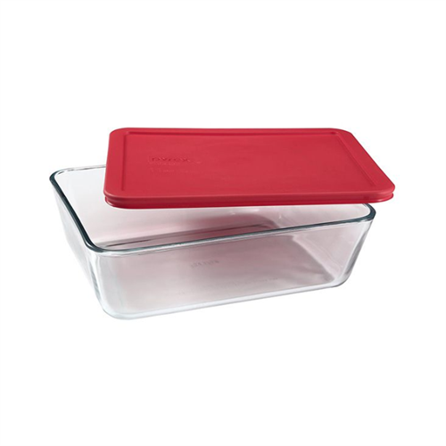 Pyrex 750ml Rectangular Dish with Red Lid