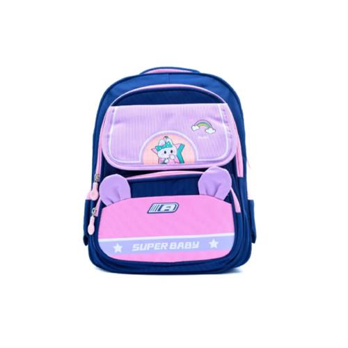Kids Backpack with Bunny Ears Super Baby Bunny - Blue and Purple