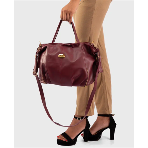 Enmark Top Handle Ladies Handbag - Willow Maroon