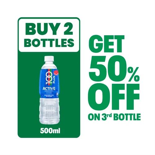 100 Plus Active Can Asp Pet 500ml (Buy 2 + Get 1 with 50% Off)