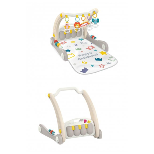 Huanger 2 In 1 Baby Gym Play Mat and Sit-To-Stand Learning Walker - Grey