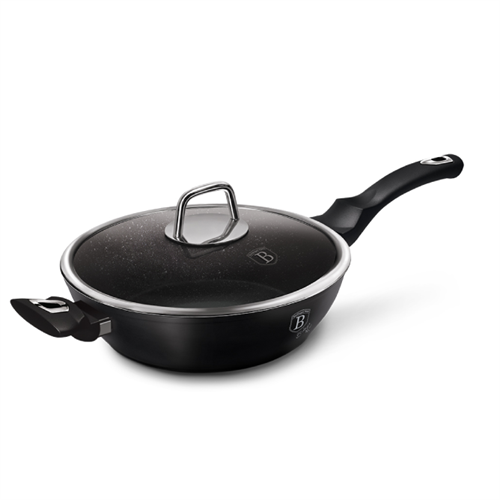 Berlinger Haus Deep Frypan with Lid Black Silver Collection - 28Cm