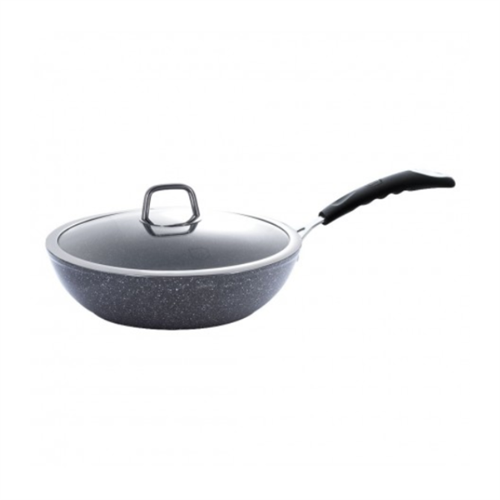 Berlinger Haus Wok with Lid Gray Stone Touch Line - 28Cm (BH-1160)