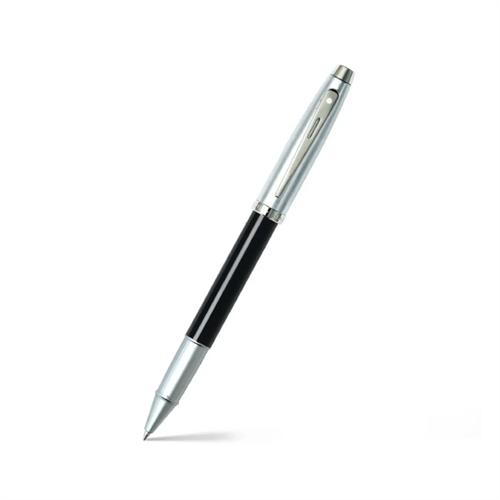 Sheaffer 100 E9313 Glossy Black Barrel Brushed Chrome Cap Rollerball Pen