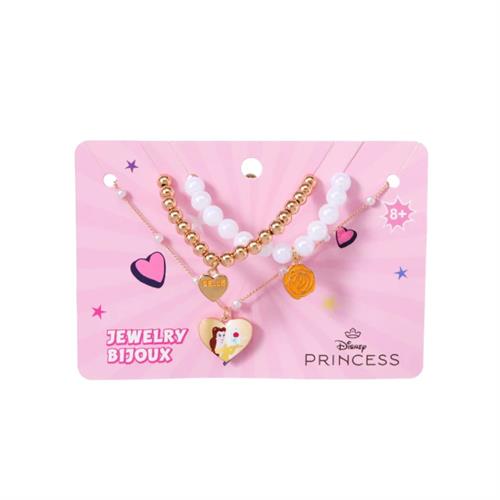 MINISO Disney Princess Collection Bracelet Necklace 3 Pcs - Belle