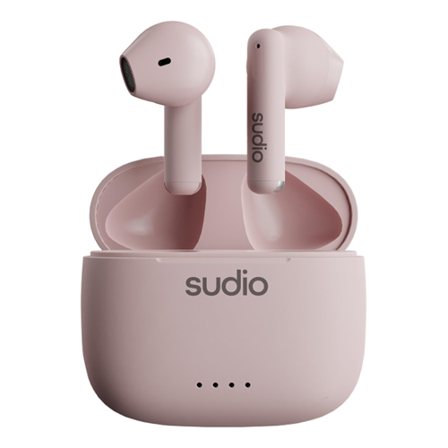 Sudio (Sweden) A1 True Wireless Earbuds with Wireless Charging Case - Pink