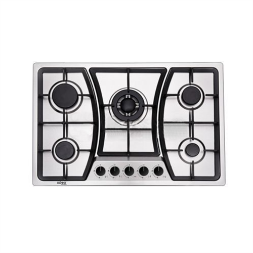 Euro Turkey 5 Burner Stainless Steel Gas Cooker Hob - Cast Iron