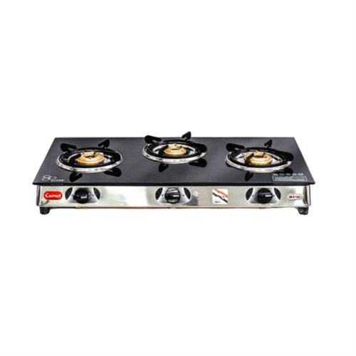 Camel 3 Burner Gas Cooker - Glass