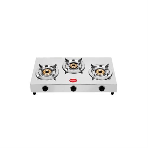 Mitshu Gas Stove 3 Burner - Stainless Steel
