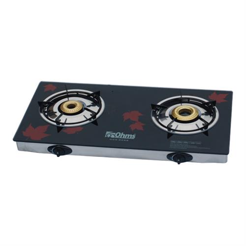 Ohms Glass Top Gas Cooker - OGS-B2GB