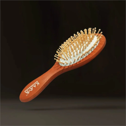 Kaaya Wooden Hair Brush with Bamboo Bristles, Promotes Healthy Hair Growth