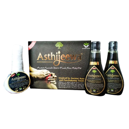 Kaaya Asthijeewa Ayurvedic Pain Relief Oil (200 ml + 200 ml) + Massage Ball for Arthritis, Joint, Bone & Muscle Pain