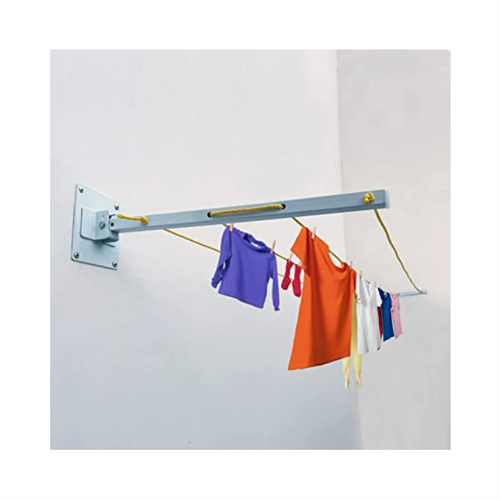 Foldable Wall Mount Cloth Drying Rack with Free Clip Set