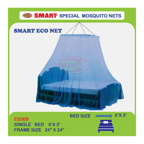 SMART 6 x 3 ft Special Mosquito Net - Blue (Eco Single Size)