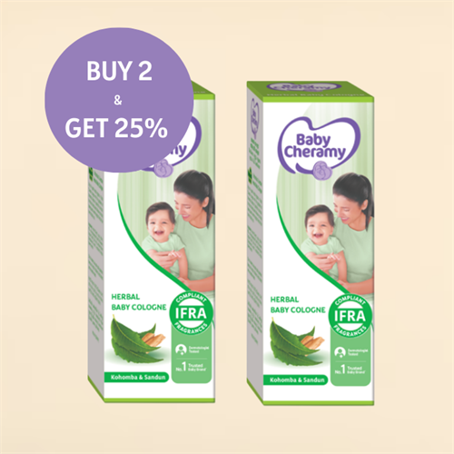 Buy 02 Get 25% Off Baby Cheramy Herbal Cologne - 100ml