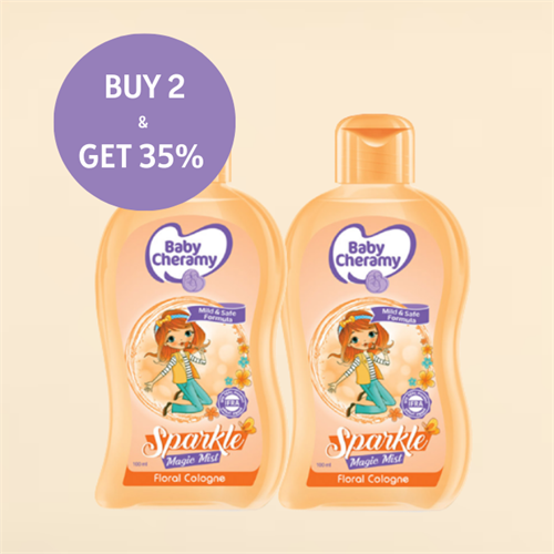 Buy 02 Get 35% Off - Baby Cheramy Sparkle Magic Mist Floral Cologne 100ml