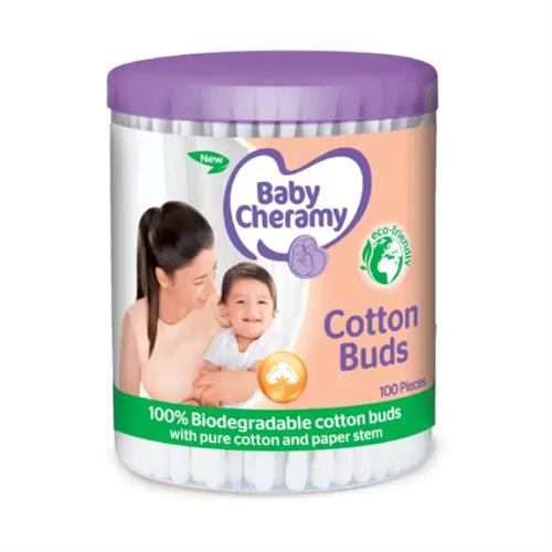 Baby Cheramy Cotton Buds Paper Stick - 100 Pcs