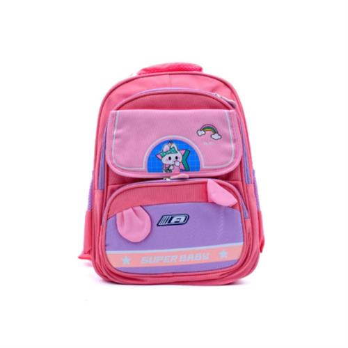 Kids Backpack with Bunny Ears Super Baby Bunny - Peach and Pink