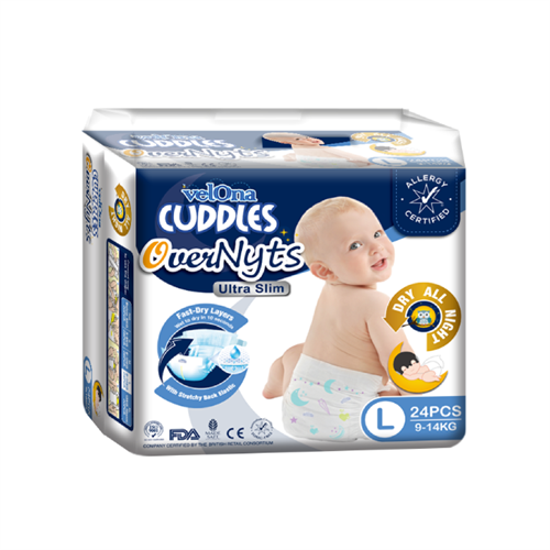 Velona Cuddles Overnyts Tape - Size L (24 Pcs)