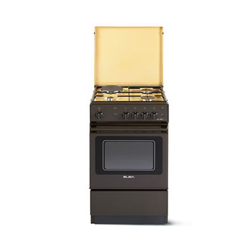 ELBA 50Cm 3 Gas Burner - 1 Electric Plate Cooker with Electric Oven - Black