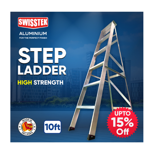 SWISSTEK 10ft Aluminium Step Ladder