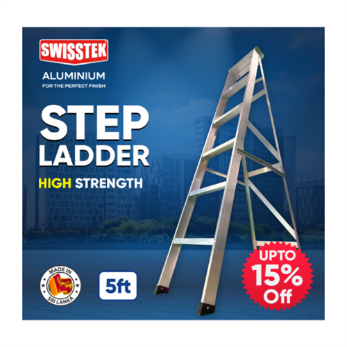 SWISSTEK 5ft Aluminium Step Ladder
