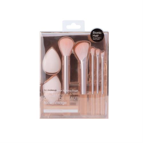 MINISO Makeup Brush Nad Makeup Sponge 7 Pcs Pink