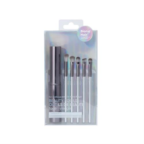 MINISO Portable Eye Makeup Brushes Set 5 Pcs - Gray