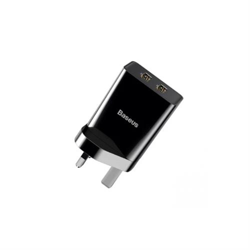 Baseus 10.5W Speed Mini Dual U Travel Charger - Black