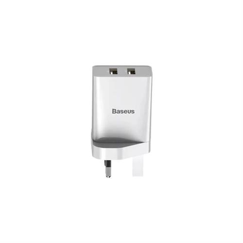 Baseus 10.5W Speed Mini Dual U Travel Charger - White