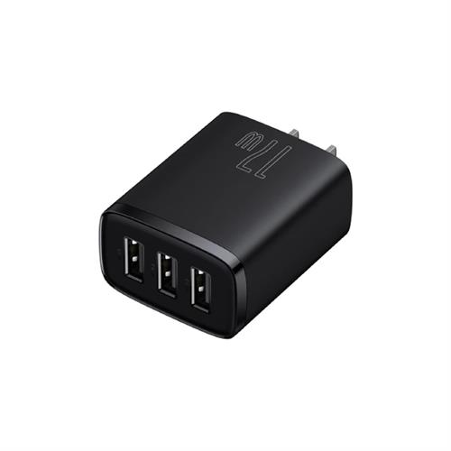 Baseus Compact Charger 17W 3 USB Ports CN 2 Pin Black