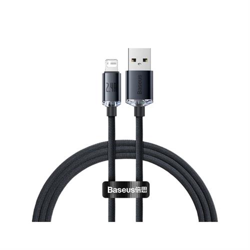 Baseus Crystal Shine Series Fast Charging Data Cable USB to IP 2.4A 1.2m - Black