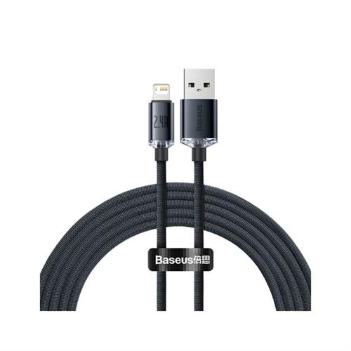 Baseus Crystal Shine Series Fast Charging Data Cable USB to IP 2.4A 2m - Black