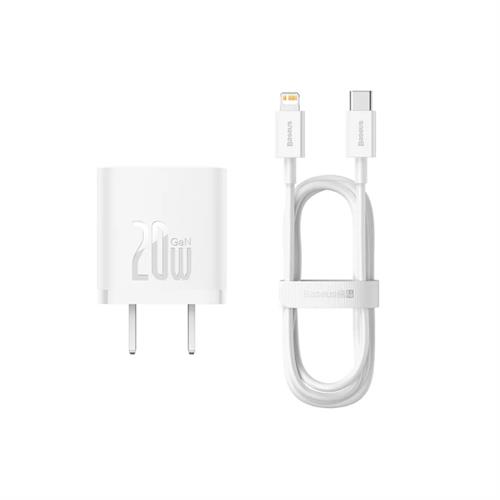 Baseus Gan5 1C 20w CN Fast Charger Set - Mini White