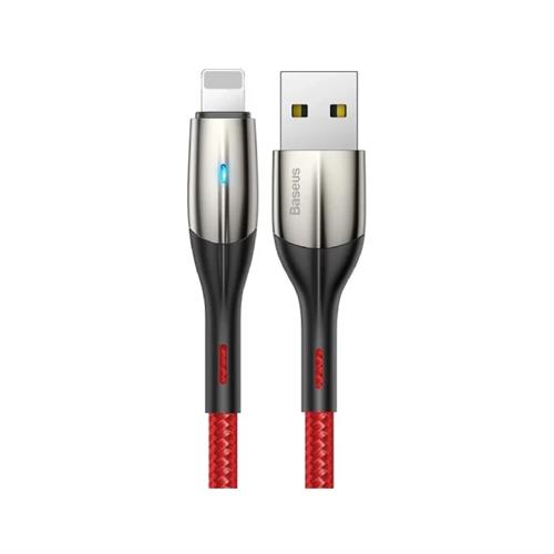 Baseus Horizontal Data Cable (With an Indicator Lamp) USB for IP 2.4A 1m 2Pcs Pack - Red