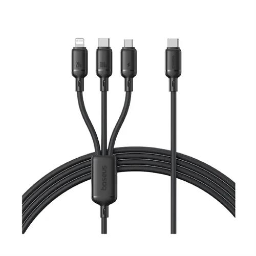 Baseus Silky One-for-Three Fast Charging Cable Type-C to M+L+C 100W 1.5M - Cosmic Black