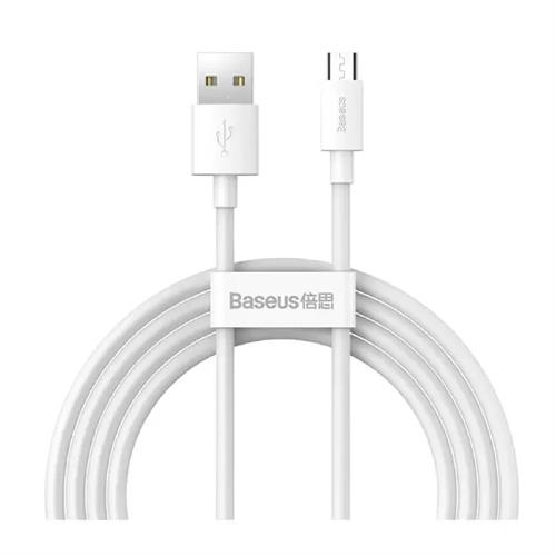 Baseus Simple Wisdom Data Cable Kit USB to Micro 2.1A (2PCS/Set1.5M - White