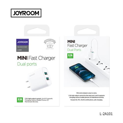 Joyroom Dual ports mini fast charger- 2.1A