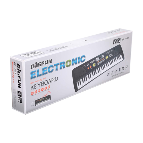 BIGFUN Portable Electronic Piano Keyboard with LED Screen & Microphone - Black