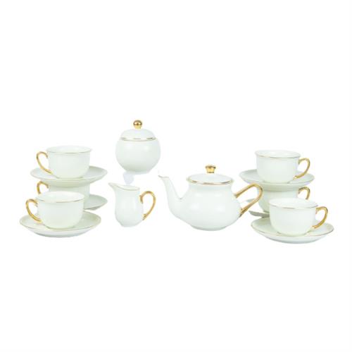 Royal Fernwood Paul with Gold Handle Tea Set - 17 Pcs